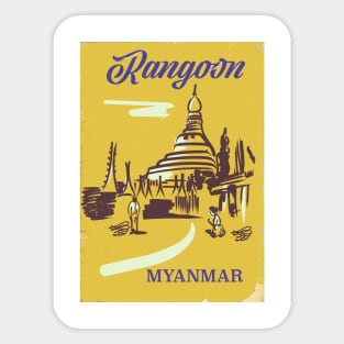 Rangoon Myanmar Travel poster Sticker